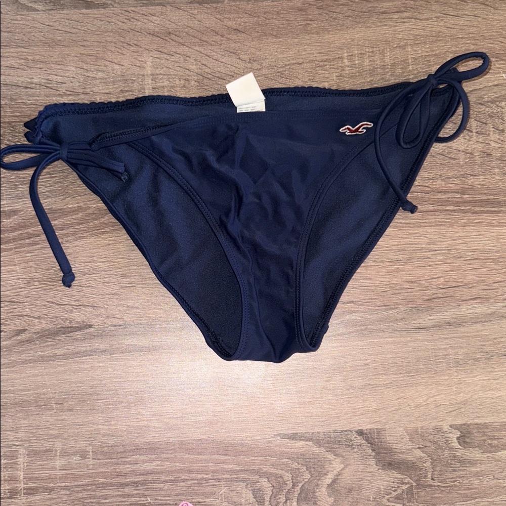 Hollister Dark Blue Bikini Bottom with Side Ties